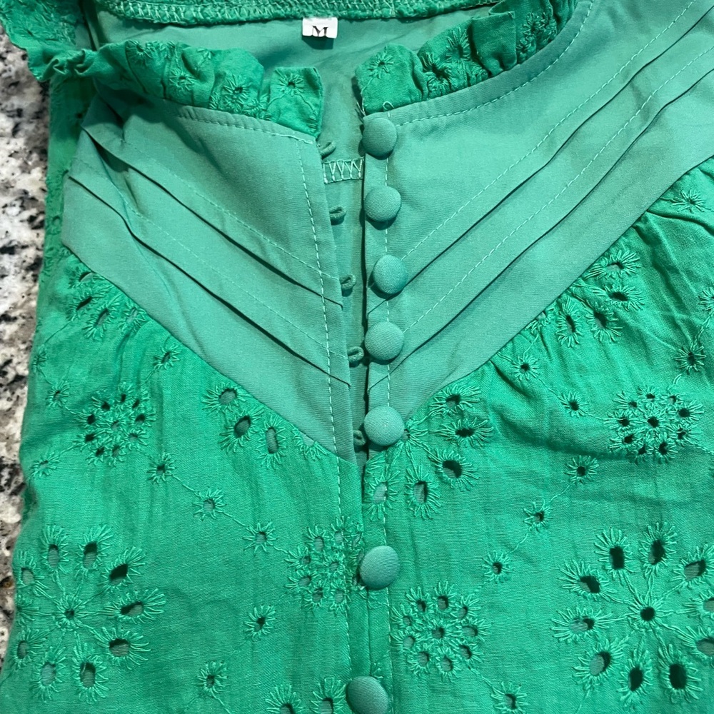 Vibrant Women's Short Sleeve Tops Set - Red, Blue, Green, and Striped - Picture 4 of 5